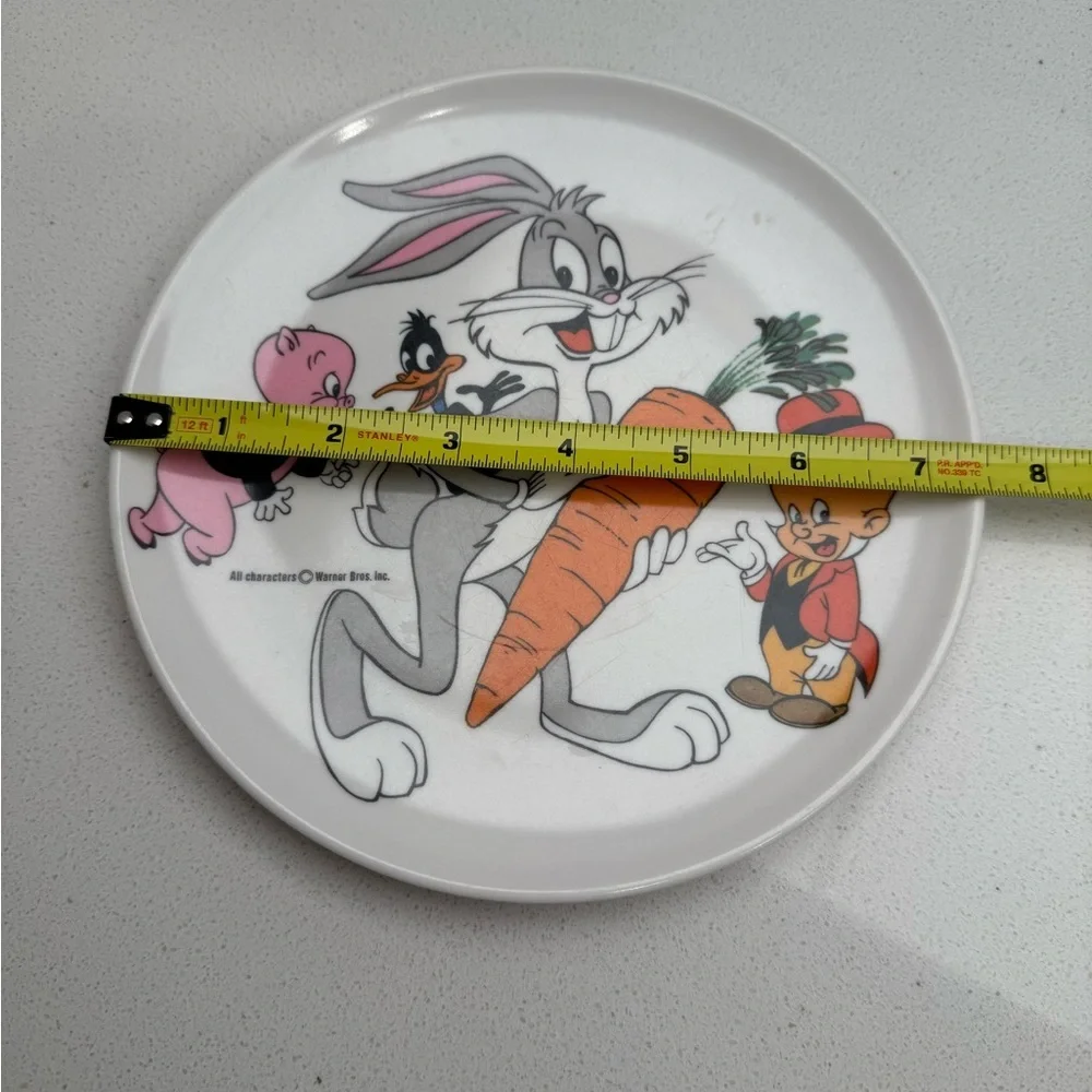 Vintage Looney Tunes Plate and Bowl Bugs Bunny Elmer Fudd Porky Pig Daffy Duck - Picture 9 of 11
